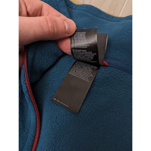 The North Face Mens XL Sweater Jacket in Teal Navy 1/4 Zip Fleece Pullover - Picture 4 of 8